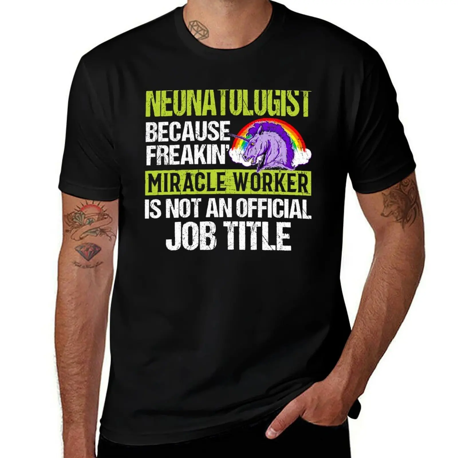 Neonatologist Because Freakin' Miracle Worker Is Not An Official Job Title T-Shirt Plus Size Loose Short Sleeve Top T-Shirt