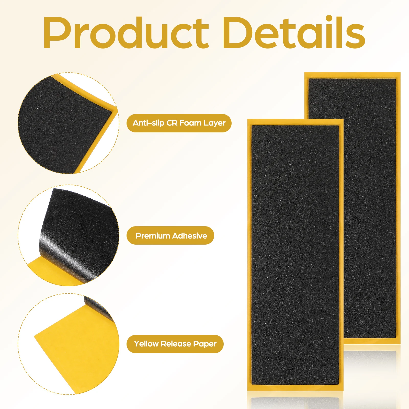 12Pcs Foam Grip Tape Fingerboard Comfortable Handle Non Slip Design for Most Mini Skateboards Fingerboard Stickers Set