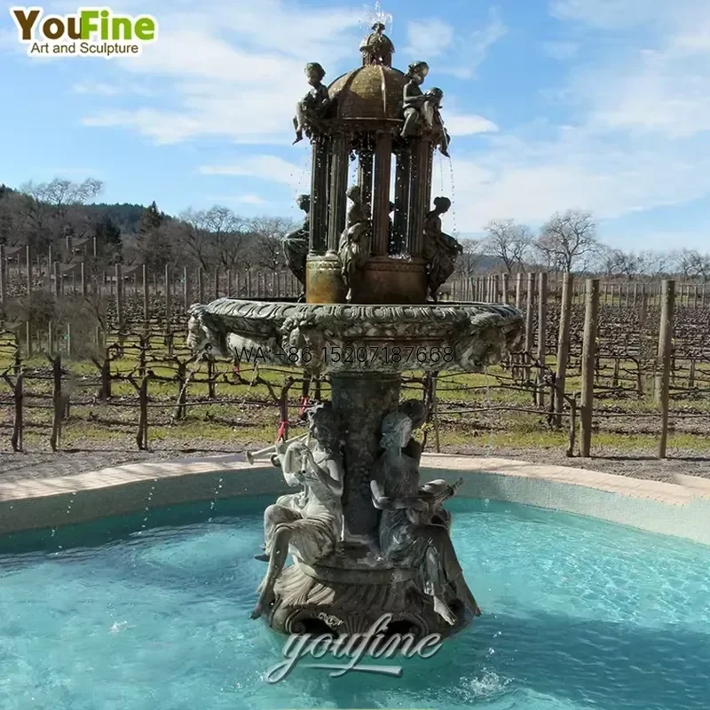 Wmwmnu for Customized Size Outdoor Garden Cast Lion Head Bronze Fountain for Sale