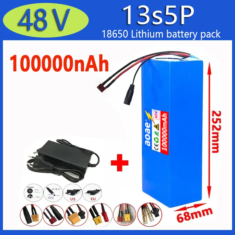 48V 100ah 13s5p Lithium Battery Pack 48v 100000mAh 250W-2000W Citycoco Motorized Scooter Batteries Built in 50A BMS