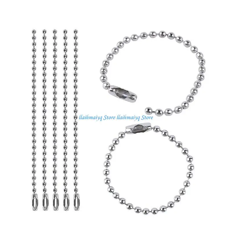 

573B Thin Silver Color Bead Ball Chain Necklace for Women Men Fashion Jewelry Gifts
