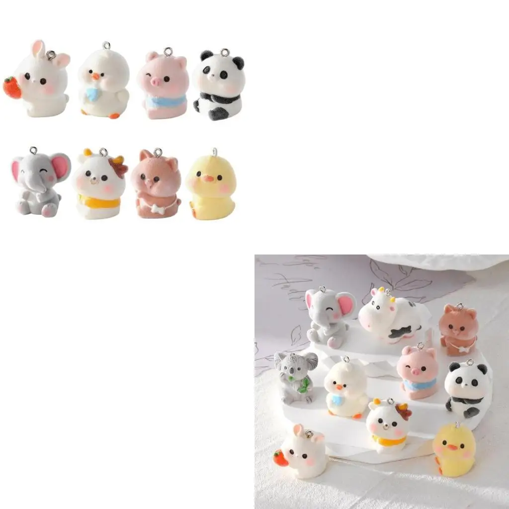 

Упаковка из 10 уникальных флокированных животных, очаровательные принадлежности для изготовления ювелирных изделий, ювелирная