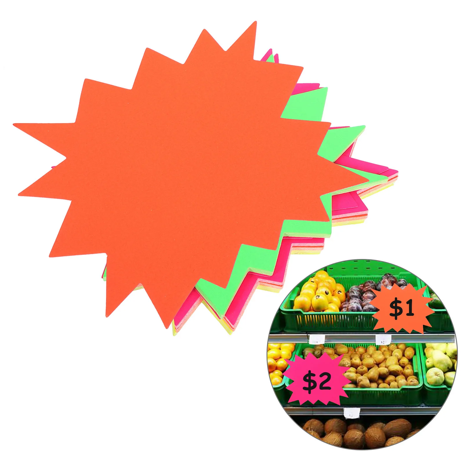 

40Pcs Sale Tags Price Burst Labels for Retail Stores Durable Promotional Price Signs Shop Tags Sale Signs for Retail Store