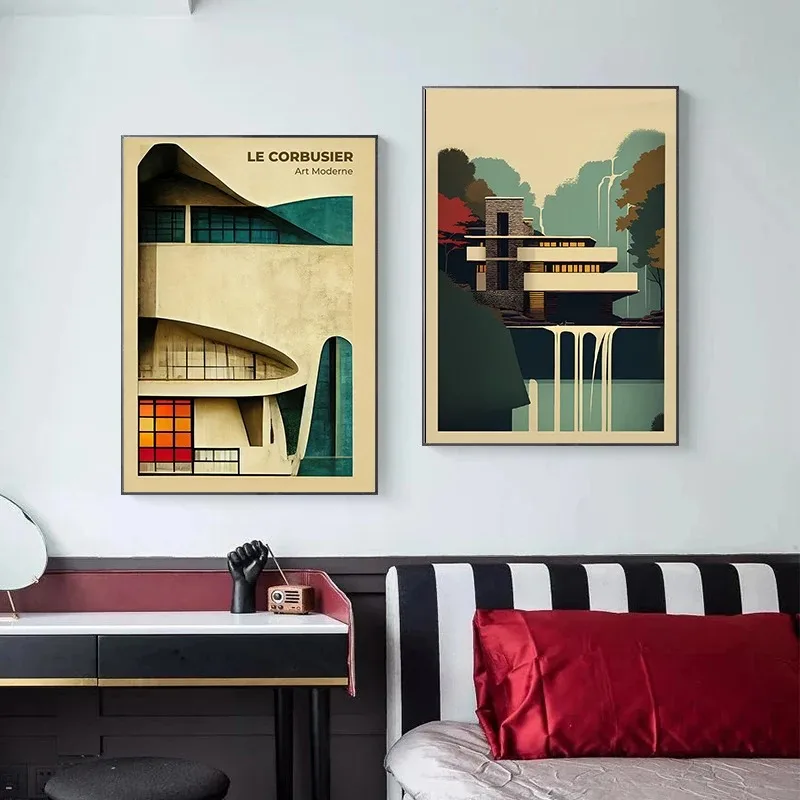 ملصق هندسي للمنزل الحضري البسيط ، لوحة زخرفية مطبوعة ، فن جداري لغرفة المعيشة وغرفة النوم ، ديكور منزلي #3