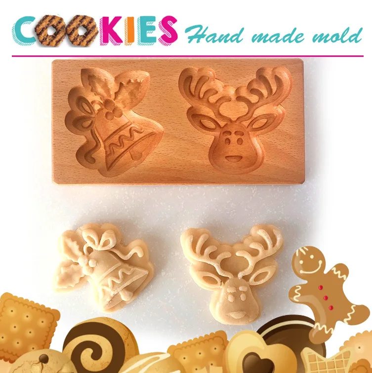 29 Styles Wooden Cookie Mold Kitchen Household Gingerbread Cake Mould Press Christmas 3D Biscuit Embossing Molds Bakery M533