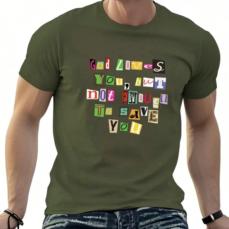 Deus te ama la ransom note hombre Tallas grandes أنيمي camisas hombres