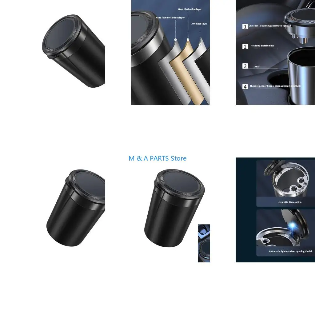 U1JF Small  Car Ashtray with Wide Planks Convenient Car Ashtray Multifunction  Car Ashtray