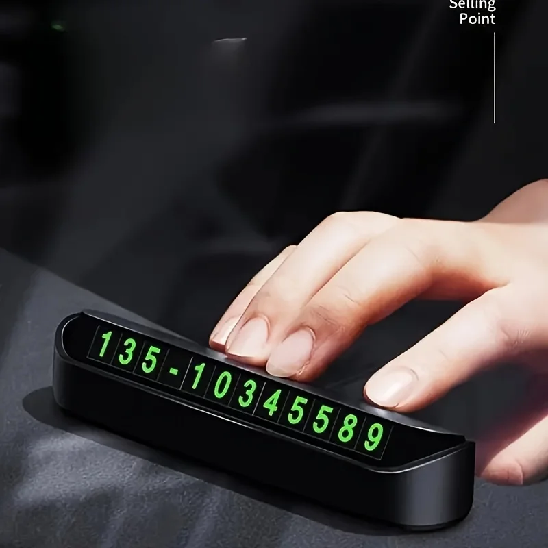 1 Piece Car Temporary Parking Phone Number Plate, Premium Decorative Accessory