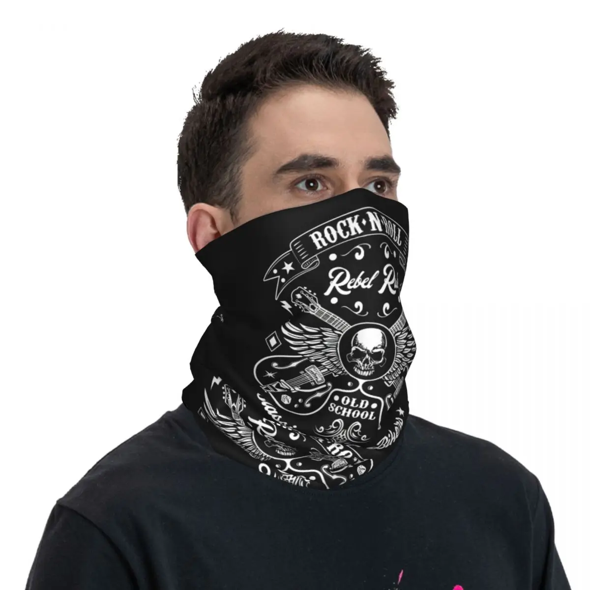 Rock Skull Bikers Vintage 60S 70S 80S, syal penutup leher Bandana bersepeda Balaclava dewasa antilembap