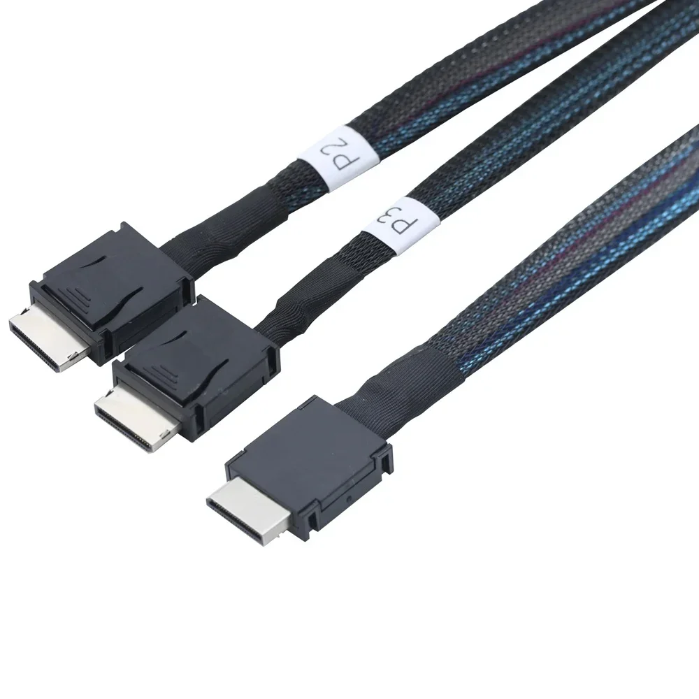 Server Cable Dilinker Oculink PCIE SFF-8611 4i to 2 SAS SFF-8611 4I High-Speed Adapter