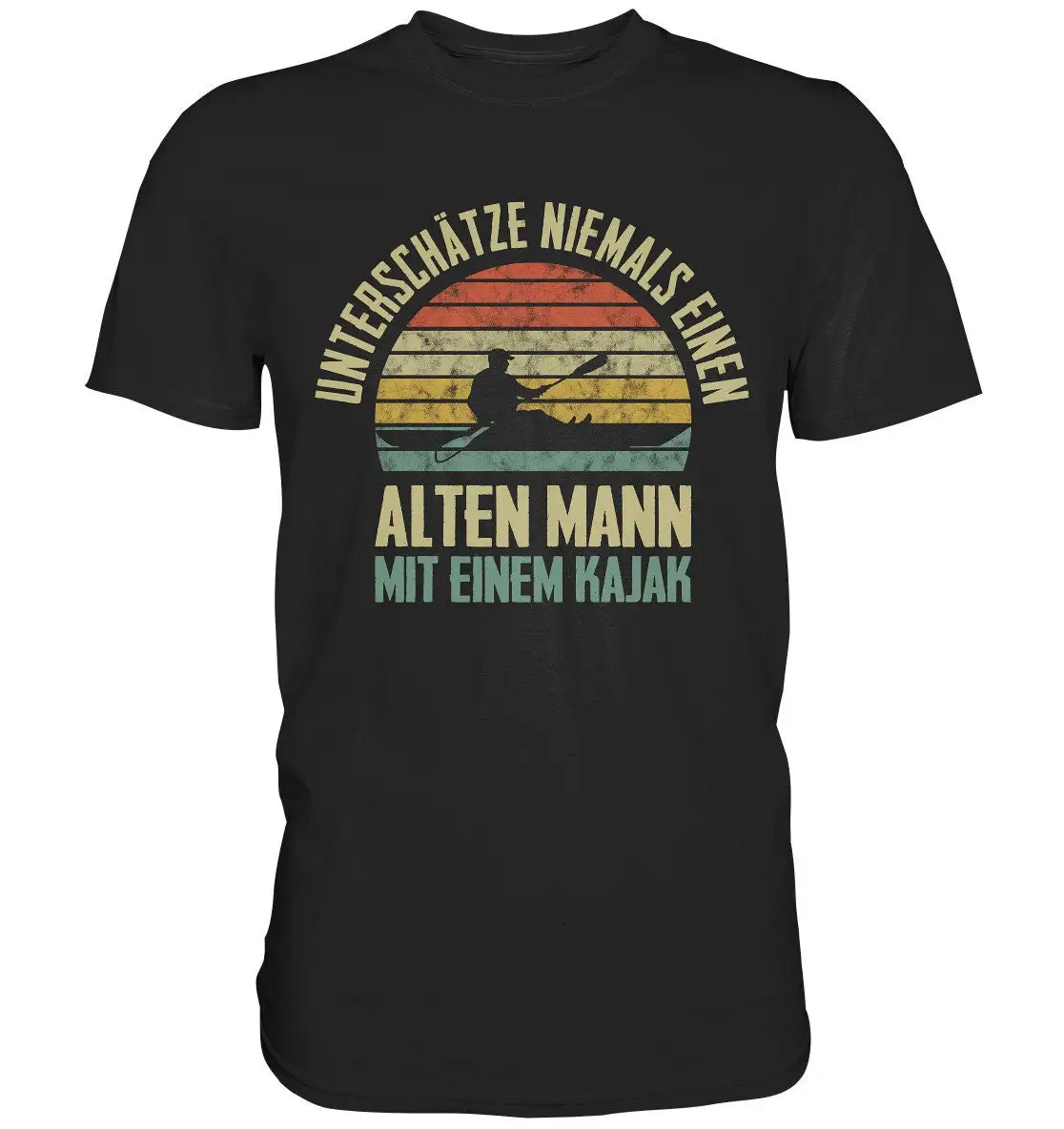 Retro Vintage Kayaker Old Man Kayak T Shirt