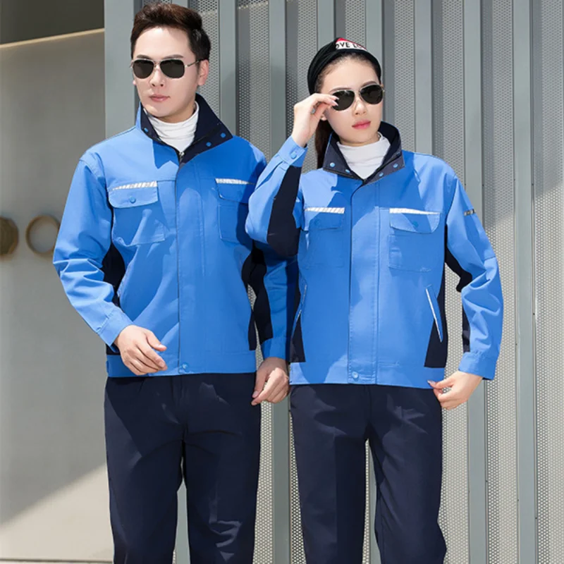 Work clothes, auto repair, dirt-resistant electrician, men's and women's same style long-sleeved suit, labor insurance suit