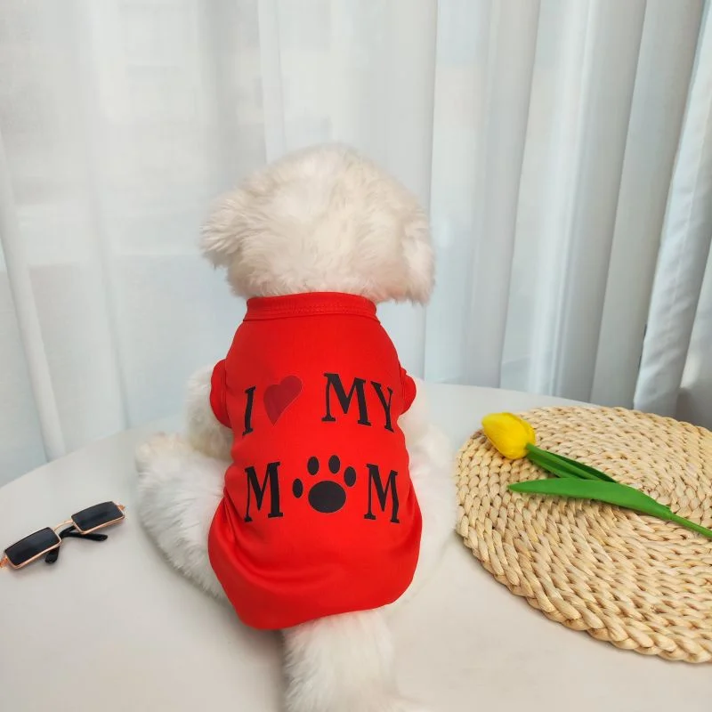 Lovely pet print vest new cat and dog T-shirt summer breathable clothes