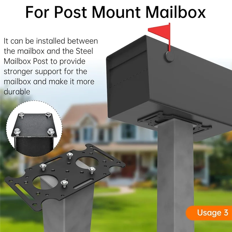 B84B-Mailbox Mounting Bracket Plate For Post Mount Mailboxes For Mounting Mailboxes Securely Onto Posts Or Walls Mailbox Hardwar
