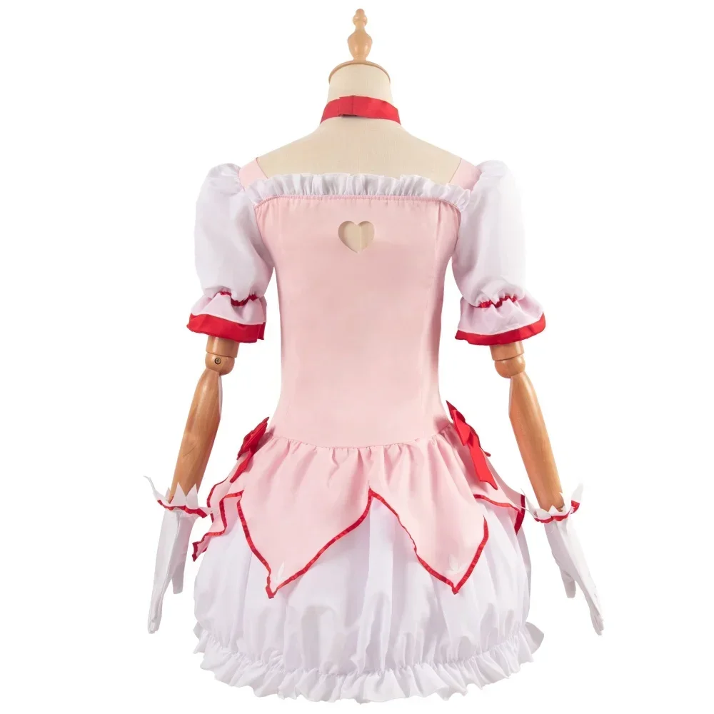 Kaname Madoka-Fantasia de Cosplay Mágica para Mulheres, Roupas Anime, Roupas com Arco e Flecha, Vestido e Peruca