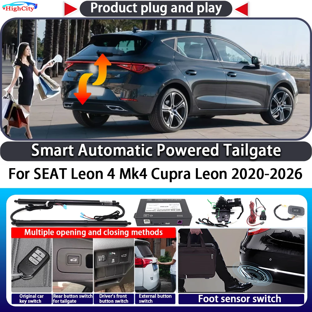 For SEAT Leon 4 Mk4 Cupra Leon 2020-2026 OEM Smart Automatic Powered Tailgate Key Control Trunk Lift Close Kit Power Tailgate