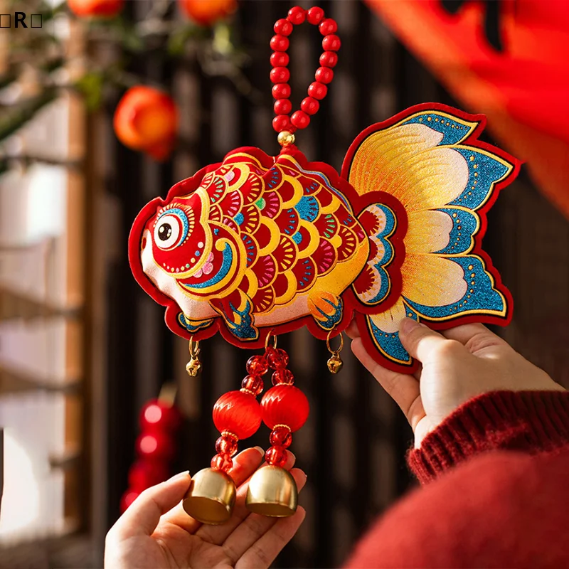 〔R〕2026 New Year Door Hanging "Fu" Character Zodiac Pendant Money Bag Fish Ornament Festive Decoration For Chinese New Year - Image 5