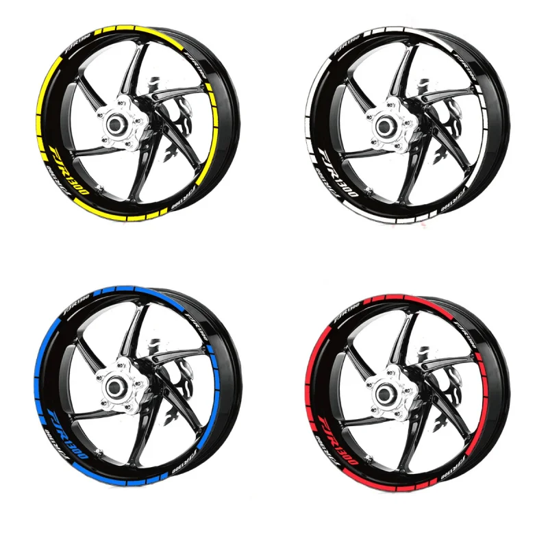 For  FJR1300 fjr1300 FJR 1300 Motorcycle Wheel Rim Stickers Stripes Reflective Waterproof Tire Front Rear Decal Stickers