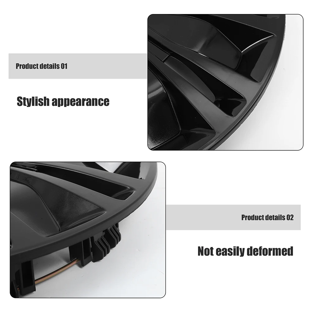 

15 Inch Car Wheel Hub Covers Decorative Universal PP Material Black Hubcaps for Cars Automotive Wheel Rim Protector