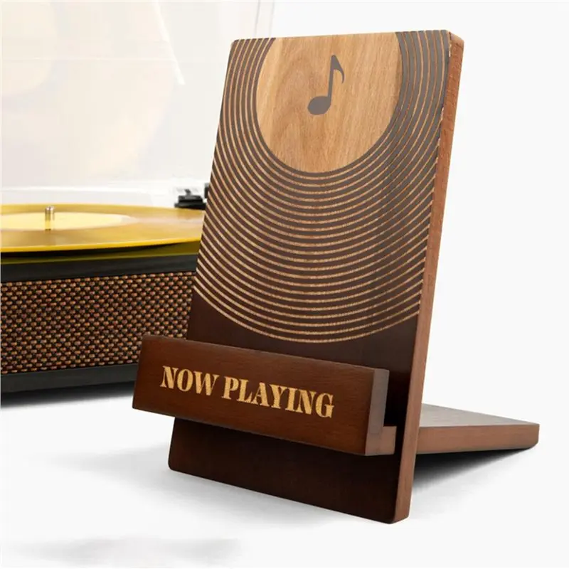 A19F-2X New Playing Vinyl Record Stand Wood Vinyl Record Holder Vintage Record Holder Stand Vinyl Record Holder Display