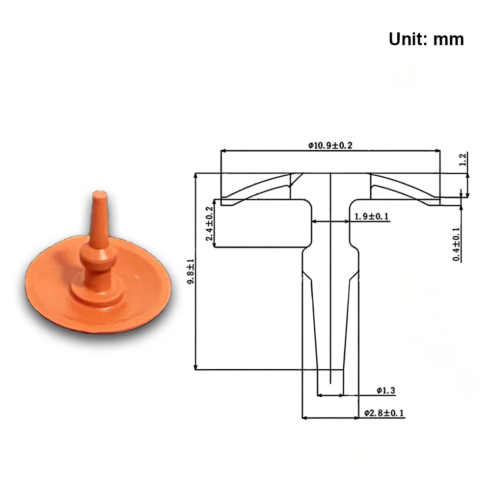 10PCS 10.9mm Diameter FVMQ Fuel Resistance Non-Return Umbrella Valve for Automotive Applications