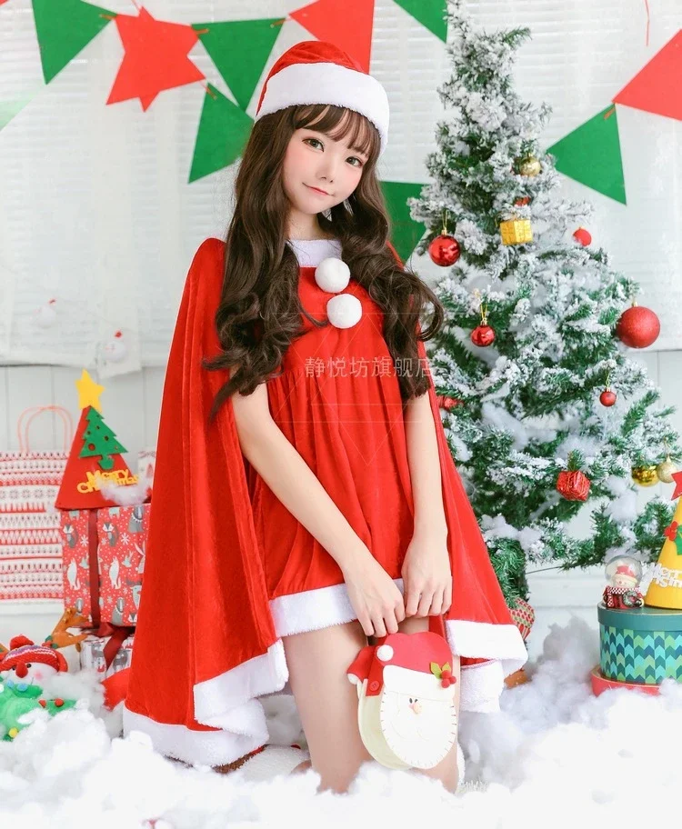 Weihnachtskleid Sexy Frauen Weihnachtsmann Kostüm Kostüm Sexy Cosplay Kostüm Partykleid Rote Samtkleider