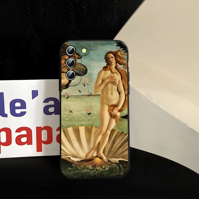 Art Painting The-Birth-Of-Venus Phone Case Back For Samsung S22 S23 S30 S21 S20 S9 S10 S8 S7 S6 Pro Plus Edge Ultra Fe Cover