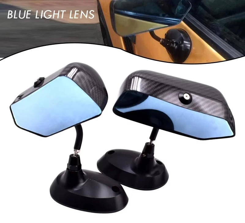 

Dry Carbon Fiber Blue Tint Glass Car Side Mirror Wide Angle Rearview Mirror
