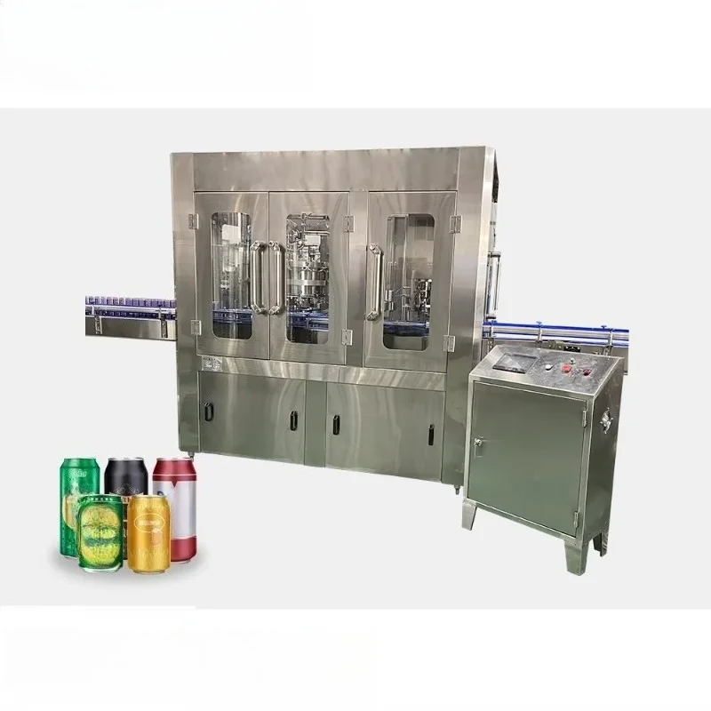 Customized Full‑Automatic Carbonated Drink Beer Sparkling Water Aluminum Can Filling Sealing Production Line Packaging Machine