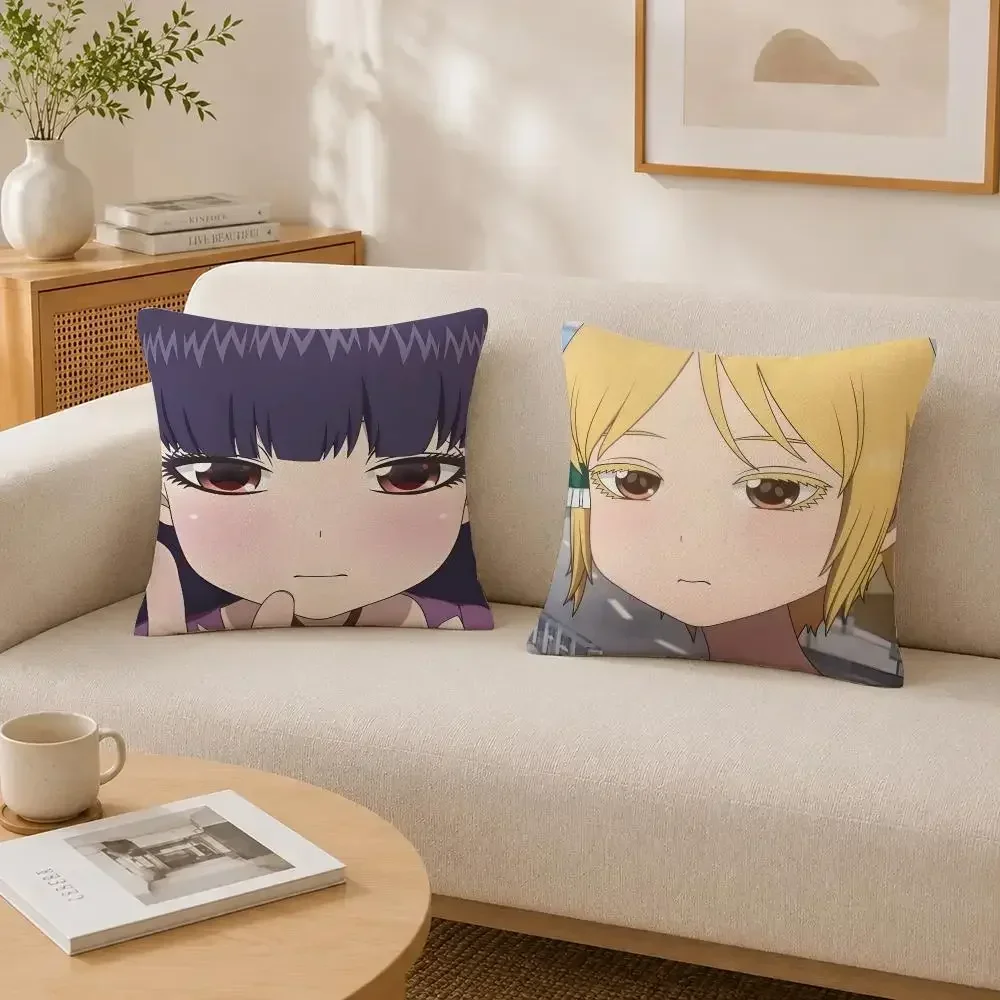 Anime High Score Girl Cushion Cover Soft Fluffy Short Plush  Pillow Case Throw Decorative  for Sofa Bedroom Home Decor