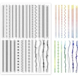Sewing Thread Border Clear Stamps for Cards Making Lace Border Clear Stamp Seals 5.83x8.27inch Transparent Stamps for DIY