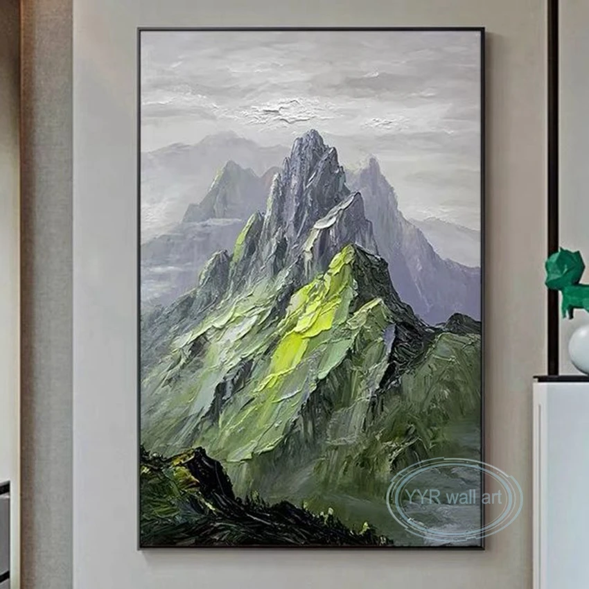 Custom Canvas Mural Abstract Mountain Decoration Picture Handmade Oil Painting Wall Poster Living Room Bedroom Porch Restaurant