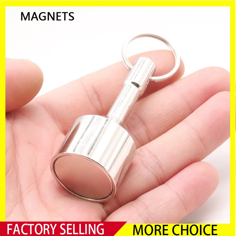 Neodymium Magnet Keychain Magnetic Weight Pendant Strong Magnetic Clasps Stainless Steel Magnet Ring