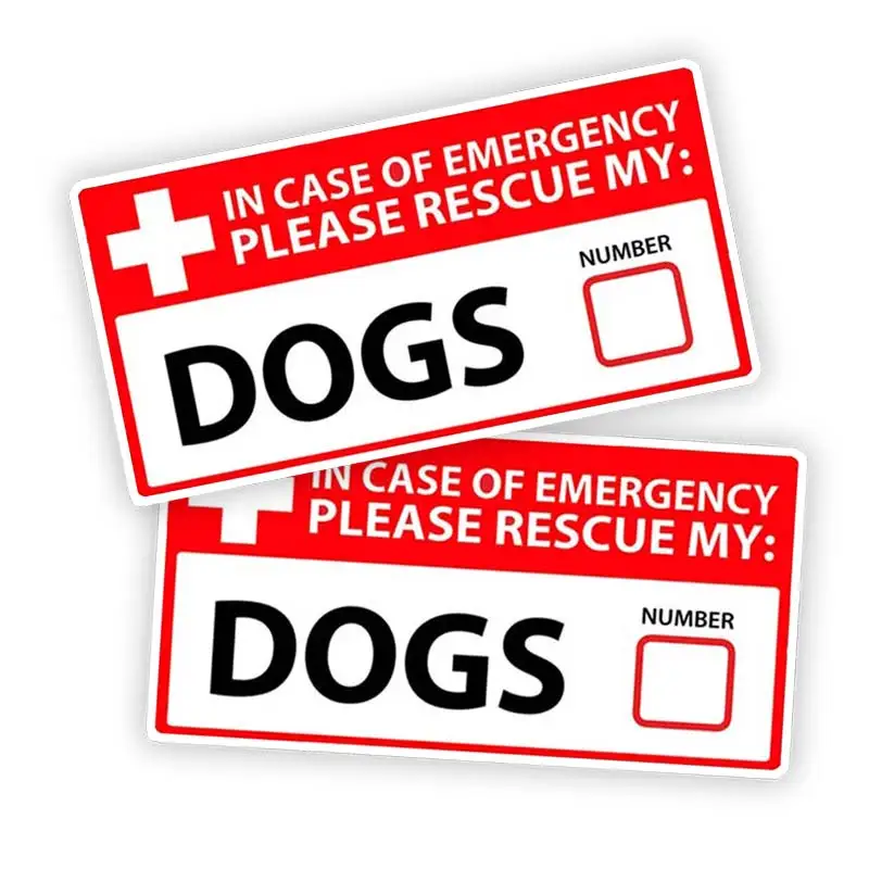 Dog Emergency Pet RescueCar Sticker Waterproof Decal on Bumper Rear Window Laptop Self-adhesive Decal For Car Accessories SH351