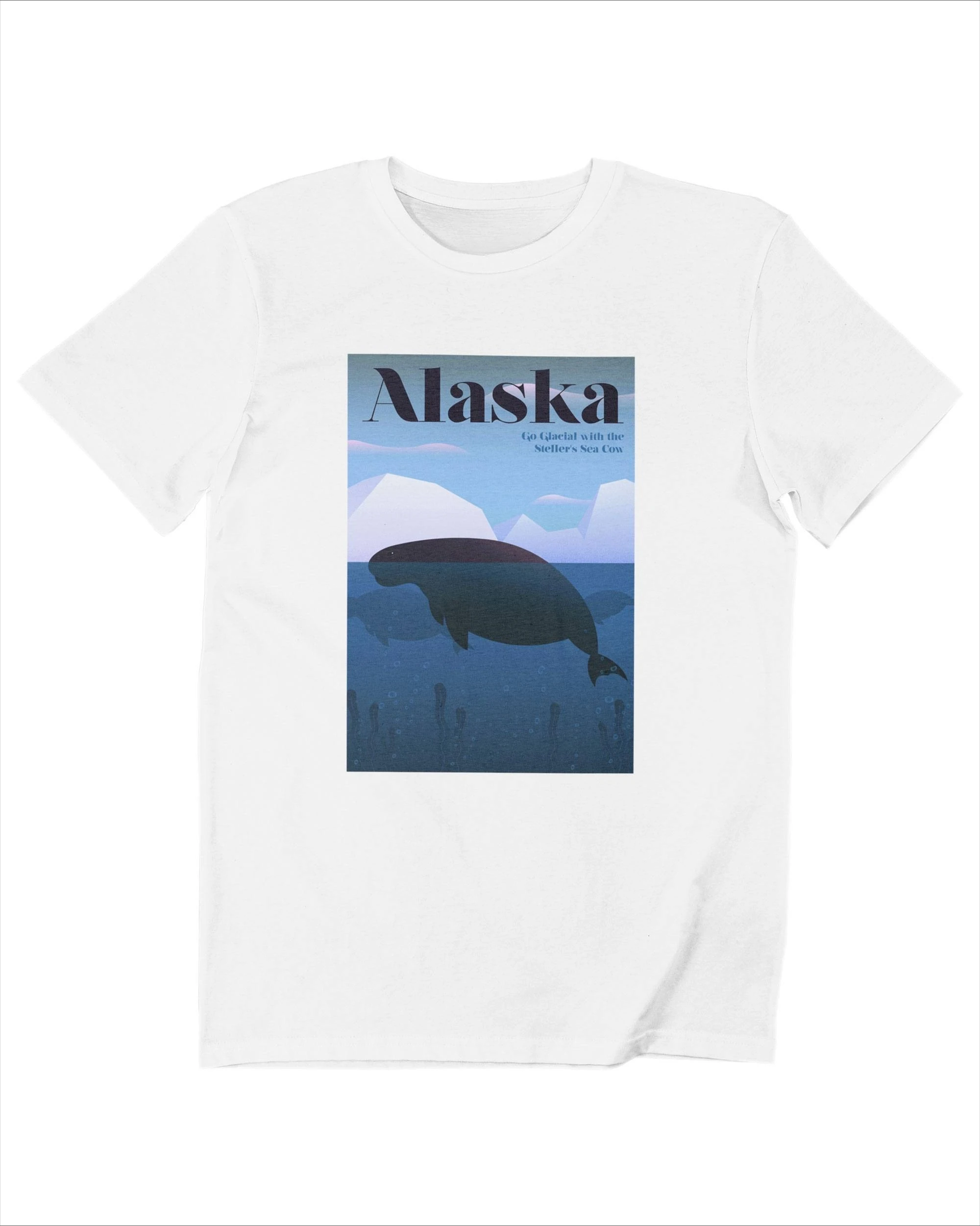 

ZAlaska Illustration Vache De Mer Графический принт Летние элитные брендовые хлопковые мужские и женские футболки с короткими рукавами Street