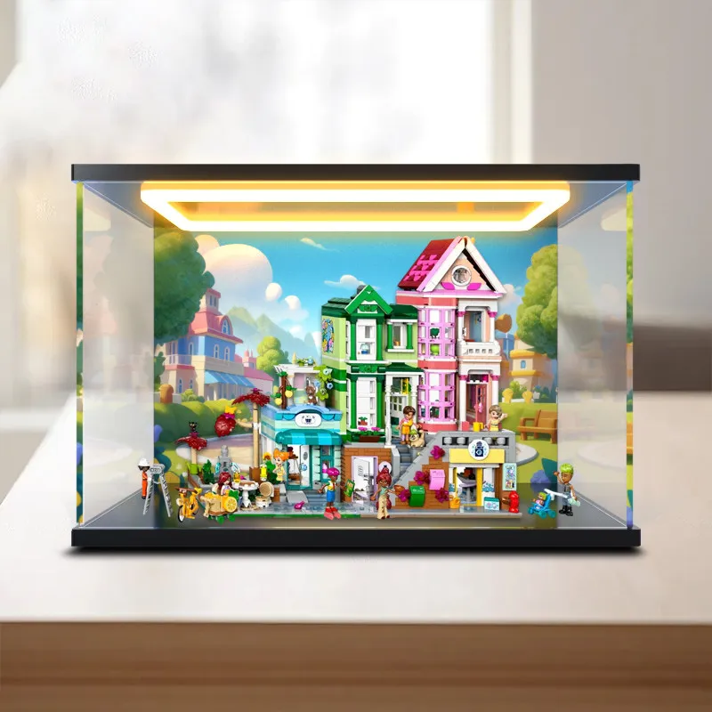 suitable-for-lego-42670-heart-lake-city-leisure-plaza-good-friends-model-building-blocks-acrylic-transparent-display-box