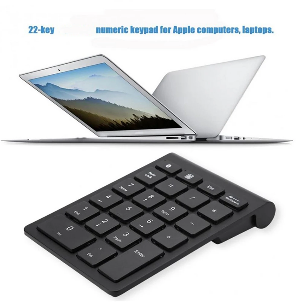 

22 Keys Mini Numpad Bluetooth-Compatible Numeric Keypad Support Windows iOS Android System Brand New Black Keyboard