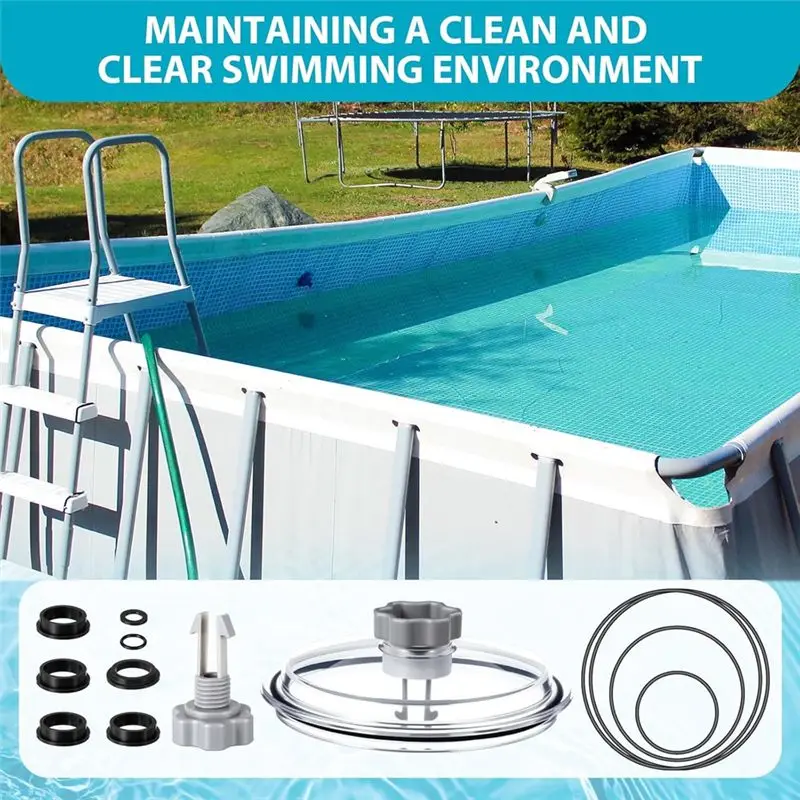 DT17 SF80110-1 Leaf Trap Cover Lid with O-Rings & Valve, 12 Inch Sand Filter Pump Seal Gasket Parts Kit for Pool