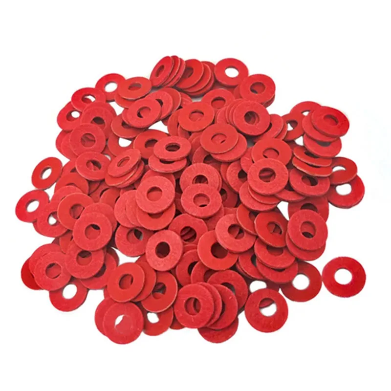 20-100 M2 M2.5 M3 M4 M5 M6 M8 M10 M12 M16 Red Steel Paper Fiber Insulating Flat Washer Insulation Plain Gasket Ring Meson Spacer