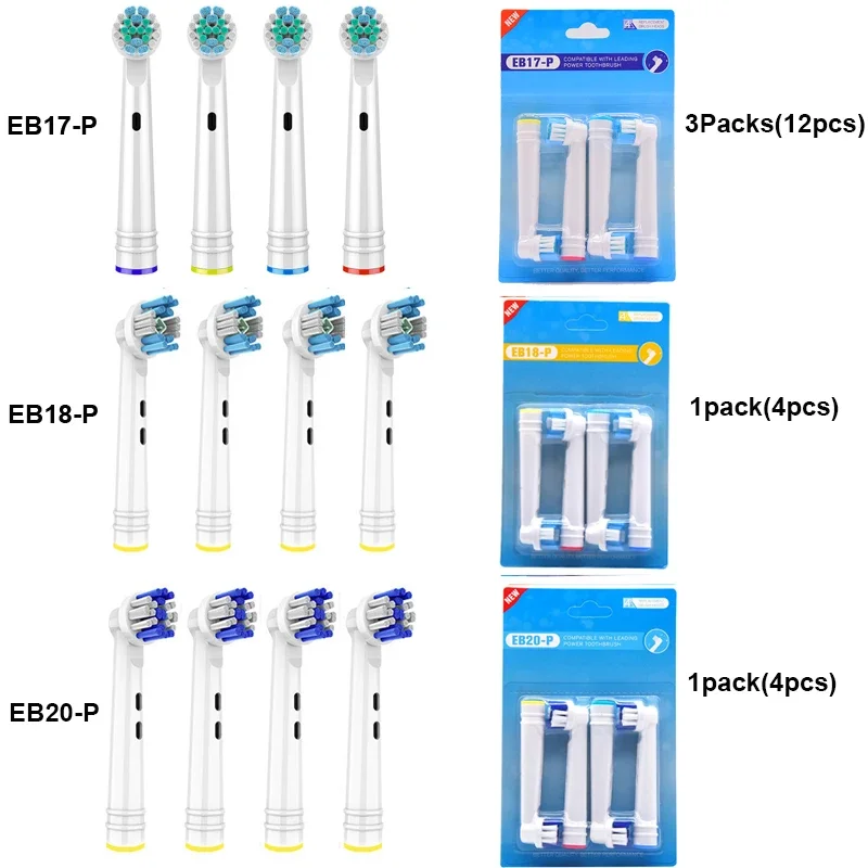 20pcs/set Electric Toothbrush Replacement Brush Heads for Oral Brush Heads B Sensitive  Bristles D25 D30 D32 4739 3709