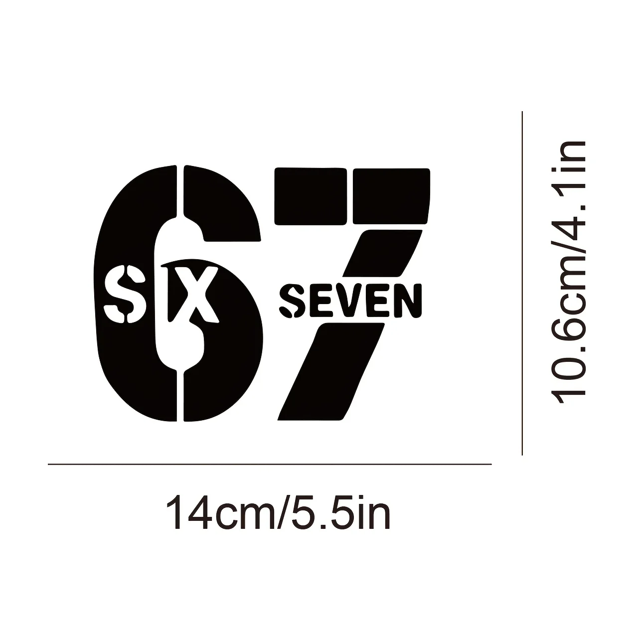 Stylish 67 Six Seven Text Vinyl Stickers Multi-color Waterproof Decals for Car Motorcycle Helmet Personalized Decor
