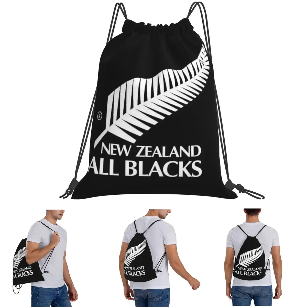 

All Blacks Rugby Hat Осенне-зимние рюкзаки Повседневный портативный комплект на шнурке Карманная обувь Сумка Сумки для книг для мужчин и женщин Школа