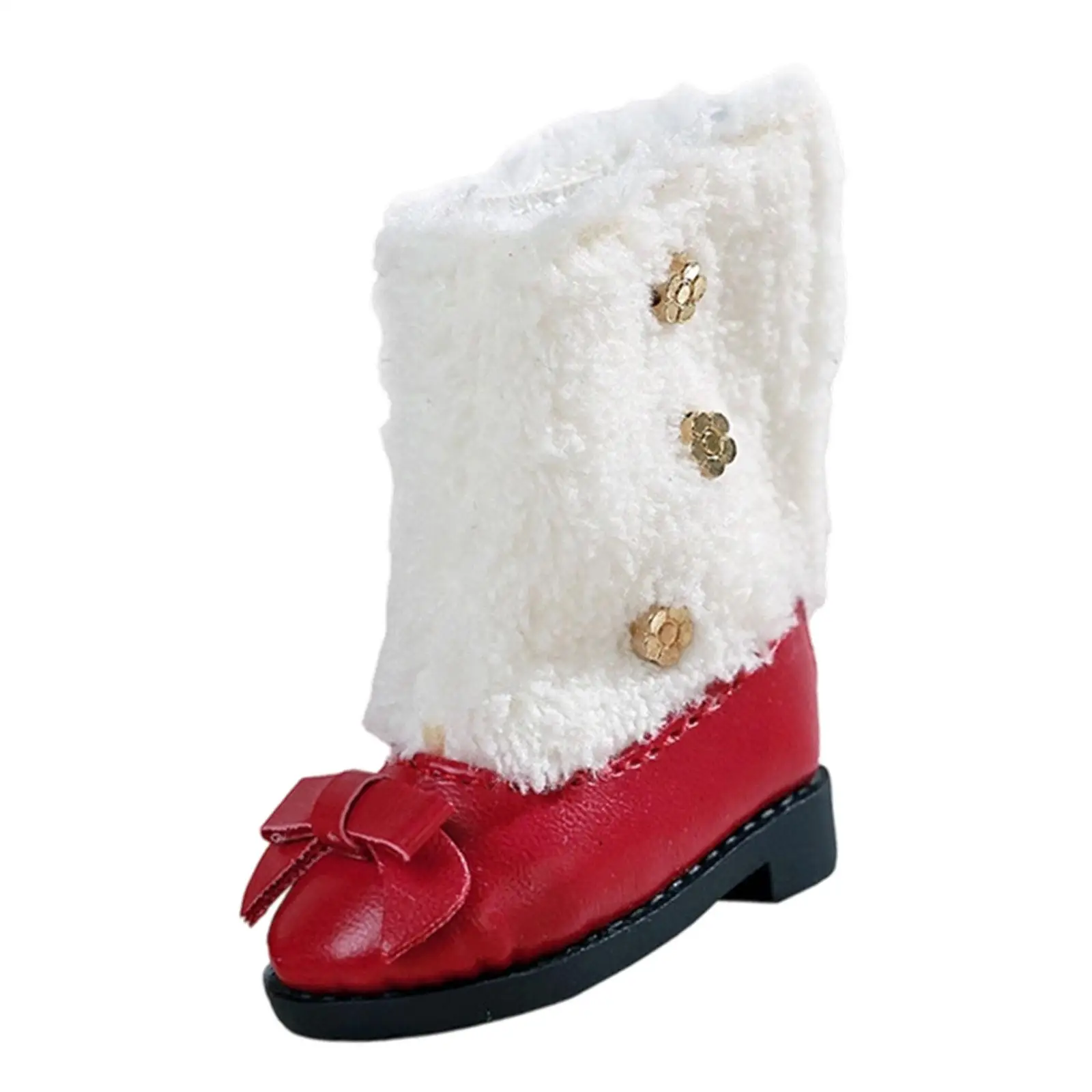 

1/6 BJD Doll Shoes with Zippers Flower Embellishments Personality DIY Bow Decoration Dress up Boots Mini Women Doll Accessories