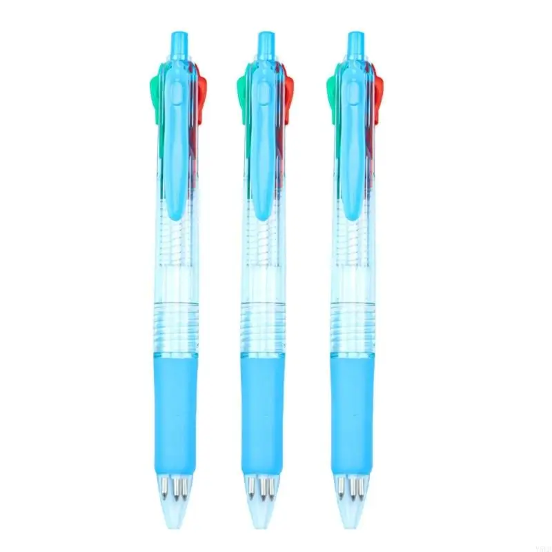Y5LB 10pcs Simple Ballpoint Pen 1.0mm Multicoloured Pen 4 Colors Retractable Ballpoint Pen Writing Tool Gift