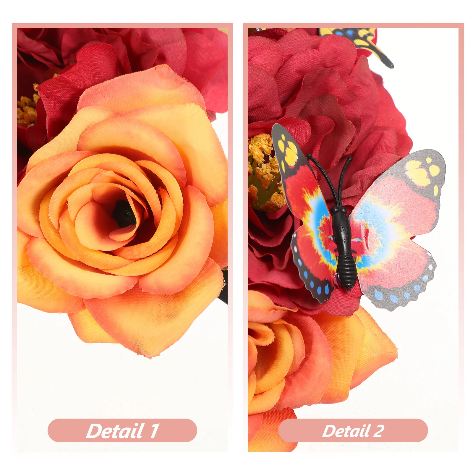 

1 шт., повязка на голову с цветком для женщин, богемный аксессуар для волос с бабочкой, реалистичный цветочный декор, вечеринка для отдыха, Хэллоуина, косплея, выпускного чая