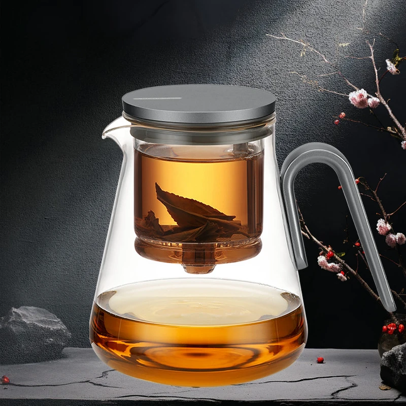 Magnetic Suction Elegant Cup Glass Teapot Inner Bladder Can Be Disassembled and Washed Office Household Lazy Teapot Gift Teaware