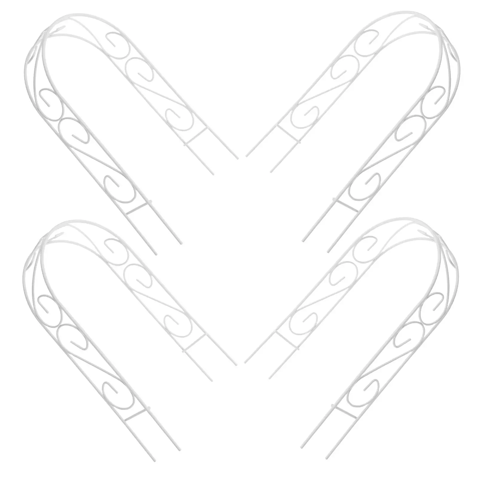 4Pcs Mini Iron Garden Arch Trellis for Climbing Plants Romantic Vintage Design Potted Plant Support Stand Easy Assembly Outdoor