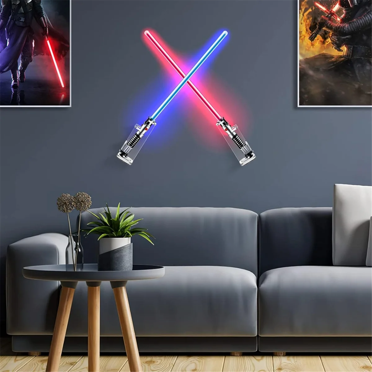 2PCS Lightsaber Stand Wall Mount Lightsaber Display Stand Acrylic Lightsaber Holder for Vertical & Cross Displaying,B