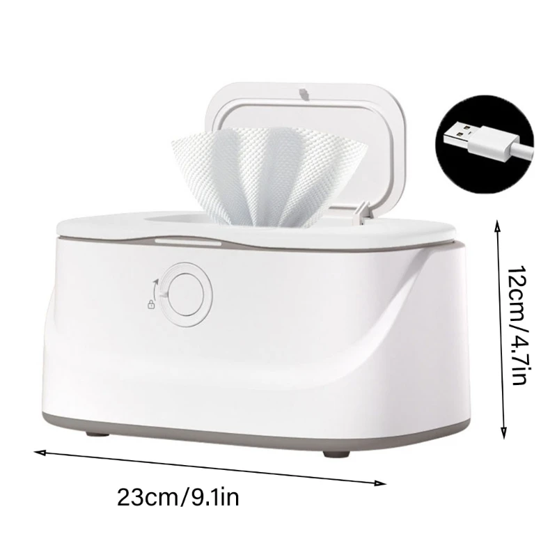 Baby Wipe Warmer with Spring Loaded Designing, Large Capacity Quick Heat 3 Temperature Setting with Night Light Feature Dropship