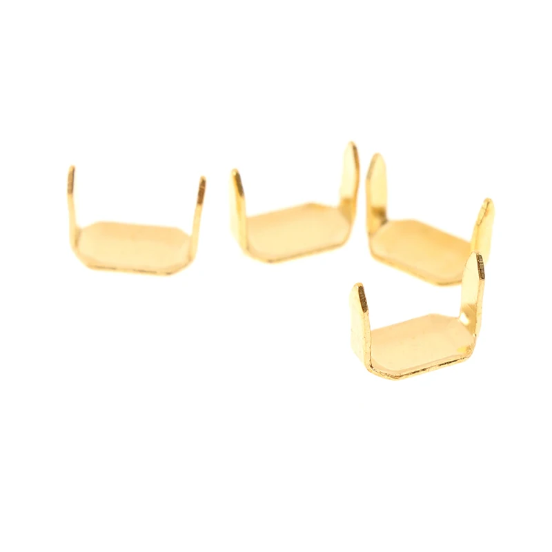 50PCS Brass Leather Staples Two Prong For Belt Loops Keeper Connect Craft Fastener Hardware Accessories